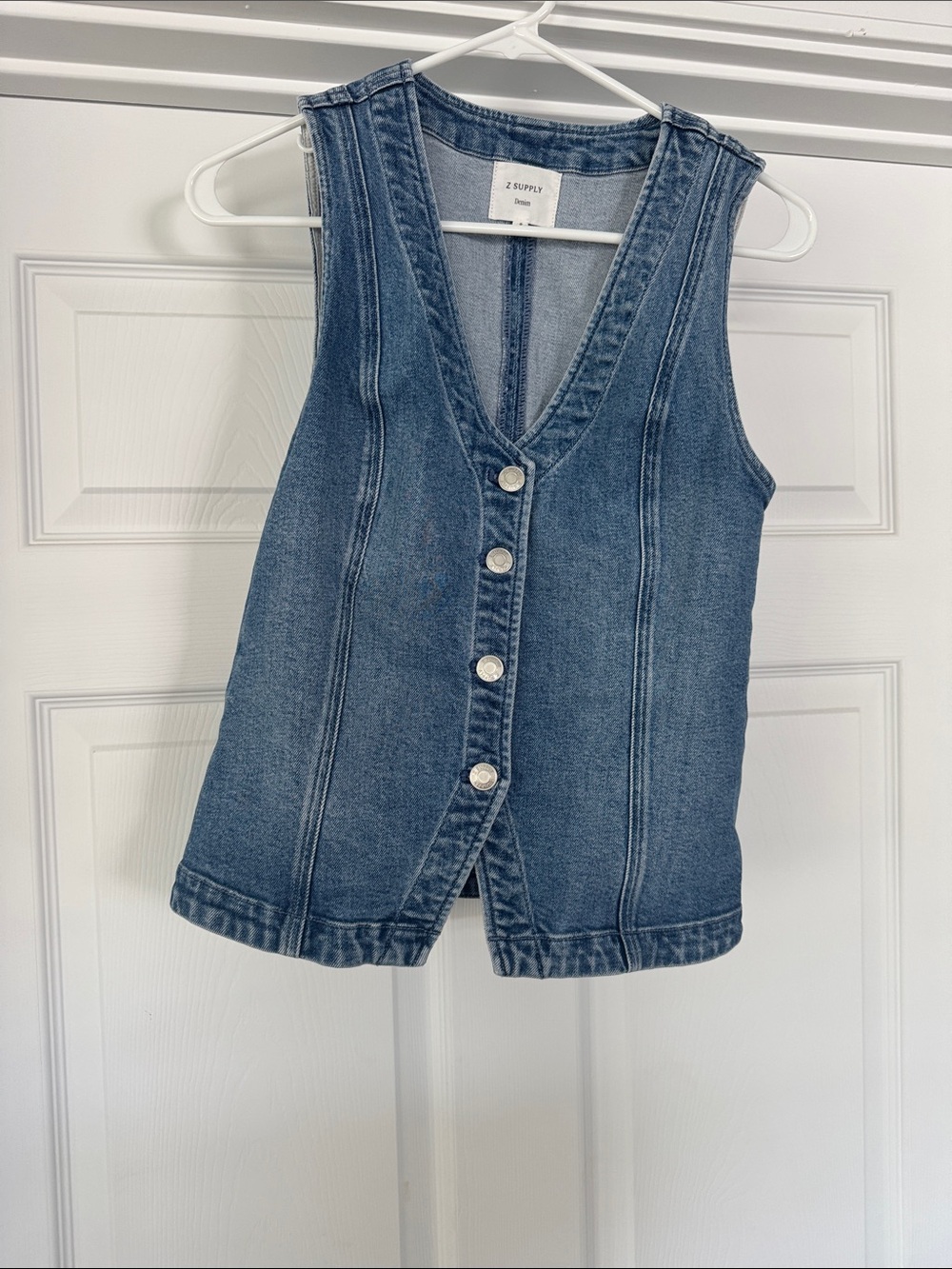 Z Supply Denim Button-Front Vest Top